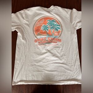 Quiet Storm Surf Shop Myrtle Beach 100% Cotton White Tee with Logo Accent Size L